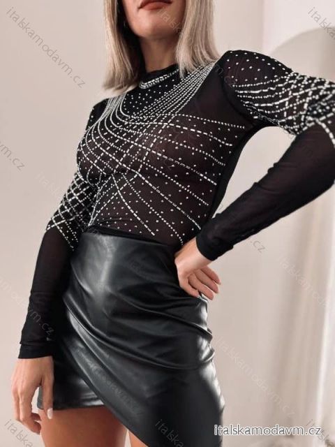 Body elegantný dlhý rukáv dámske (S/M ONE SIZE) TALIANSKA MóDA IMM23M2907