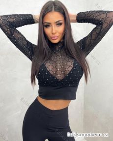 Crop top dlhý rukáv dámsky (S/M ONE SIZE) TALIANSKA MÓDA IMWBP234391