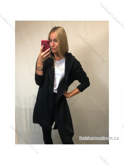 Cardigan bavlnený s kapucňou dámsky (uni s / m / l) TALIANSKÁ MÓDA IM521007