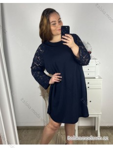 Šaty elegantní dlouhý  rukáv dámske nadrozmer (3XL/4XL ONE SIZE) TALIANSKA MóDA IM424BELLA