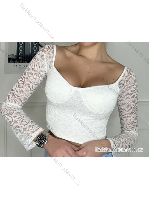 Top croptop dlhý rukáv dámsky (S/M ONE SIZE) TALIANSKA MÓDA IMPBB24C32063