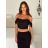 Croptop elegantný bez rukávov dámsky (S/M ONE SIZE) TALIANSKA MÓDA IMM24M31109