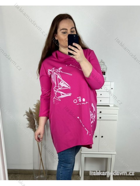 Šaty mikinové dlhé rukáv dámska nadrozměr  (L/XL/2XL ONE SIZE) TALIANSKA MÓDA IMPLI2437780