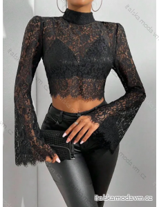 Croptop čipkový dlhý rukáv dámsky (S/M ONE SIZE) TALIANSKA MÓDA IMPLS2431761