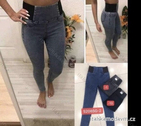 Nohavice skinny s vysokým pásom dlhé dámske (26-32) M.SARA MA620S2085G-1/DR 26 tmavo šedá