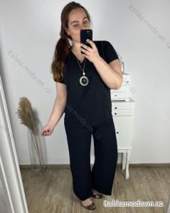 Souprava s řetízkem oversize kalhoty a tričko s krátkým dámská nadrozměr (M/L/XL ONE SIZE) TALIANSKA MÓDA IMC24KLAIDA