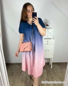 Šaty letné krátky rukáv dámske nadrozmer (3XL/4XL ONE SIZE) TALIANSKA MÓDA IMWQ24076-1/DR