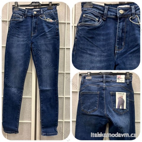 Rifle jeans PUSH-UP dlhé dámske (29-36) M.SARA MSR24MS3802-2/DUR modrá džínsová 34