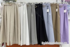 Nohavice elegantné s opaskom dlhé dámske nadrozmer (XL/2XL ONE SIZE) TALIANSKA MÓDA IMWC24101