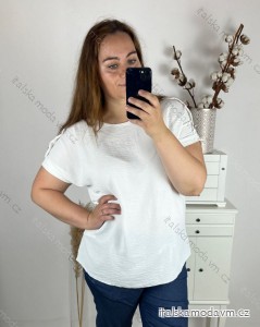 Tunika elegantný krátky rukáv dámska nadrozmer (3XL/4XL/5XL ONE SIZE) TALIANSKA MODA IM424116