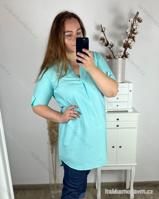 Tunika prodloužená 3/4 rukáv dámská nadrozměr (2XL/3XL ONE SIZE) TALIANSKA MóDA IM324SUMER