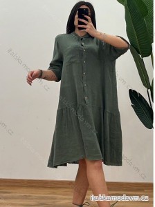 Šaty letné oversize krátky rukáv dámske (S/M/L ONE SIZE) TALIANSKA MÓDA IMWCA24051