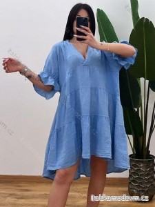 Šaty letné oversize krátky rukáv dámske (S/M/L ONE SIZE) TALIANSKA MÓDA IMWCA24083