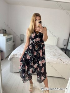 Šaty dlhé elegantné šifónové bez rukávov dámske (S/M ONE SIZE) TALIANSKA MÓDA IM424JULIE-1/DU