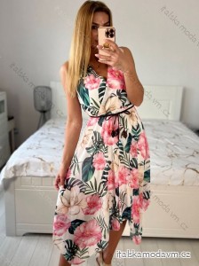 Šaty dlhé elegantné šifónové bez rukávov dámske (S/M ONE SIZE) TALIANSKA MÓDA IM424JULIE-3/DU