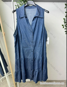 Šaty riflové košeľové bez rukávov dámske (S/M ONE SIZE) TALIANSKA MÓDA IMPLP2417523015