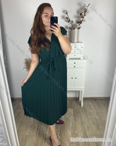 Šaty letné krátky rukáv dámske nadrozmer (3XL/4XL ONE SIZE) TALIANSKA MÓDA IMWQ24133/DUR