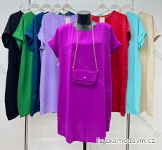 Šaty krátky rukáv s kabelkou dámske nadrozmer (48/50/52 ONE SIZE) TALIANSKA MÓDA IM424371