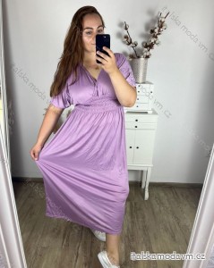 Šaty dlhé elegantný icecool krátky rukáv dámske (M/L, XL/XXL) AINUOSI TALIANSKA MODA IMB249027/DU