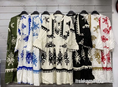 Šaty boho krátky rukáv dámske (S/M/L ONE SIZE) TALIANSKA MÓDA IMWGS24058