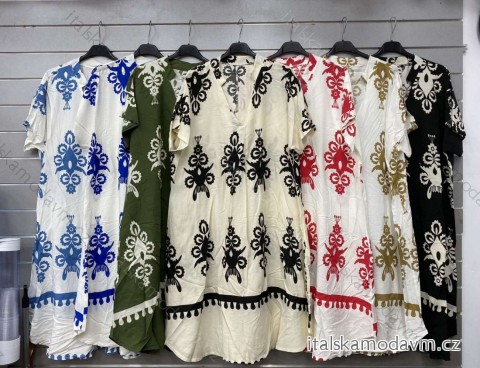 Šaty boho krátky rukáv dámske (S/M/L ONE SIZE) TALIANSKA MÓDA IMWGS24085