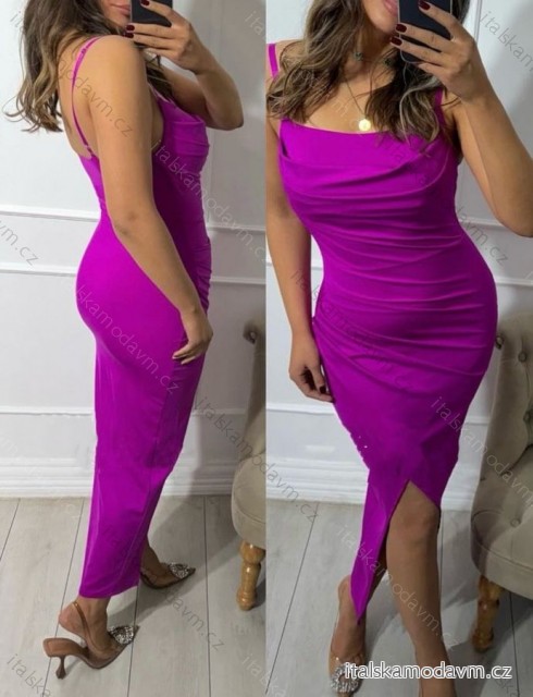 Šaty dlhé elegantné letné na ramienka dámske (S/M ONE SIZE) TALIANSKA MÓDA IMPMD2432688