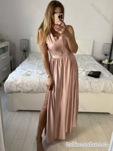 Šaty dlhé elegantné bez rukávov dámske (S/M/L ONE SIZE) TALIANSKA MÓDA IMWAD24085/DR