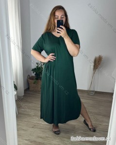 Šaty dlhé maxi letné voľnočasové krátky rukáv dámske (56/58 ONE SIZE) TALIANSKA MÓDA IMD24213/DR