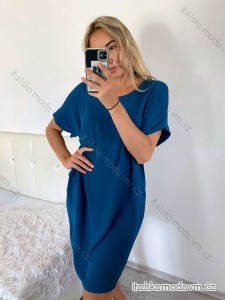 Šaty voľnočasové oversize krátky rukáv dámske nadrozmer (XL/2XL/3XL ONE SIZE) TALIANSKA MODA IM723MUSE