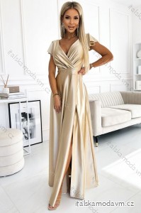 Šaty dlhé elegantné saténové dámske (XL) TALIANSKA MÓDA NUMECO24411/DU