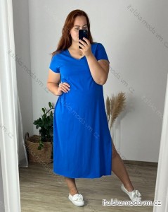 Šaty oversize krátky rukáv dámske nadrozmer (50/52 ONE SIZE) TALIANSKA MÓDA IM424JEKY/DR