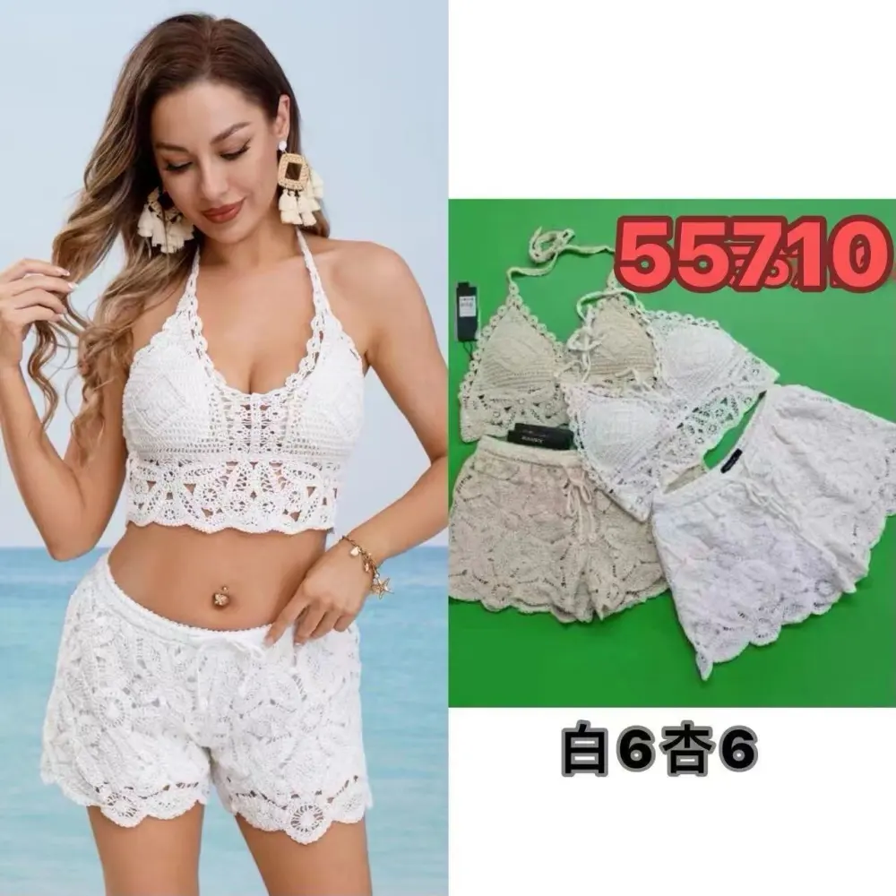 Súprava letný croptop bez rukávov a kraťasy dámske (S/M ONE SIZE) TALIANSKA MÓDA IMPEM2455710