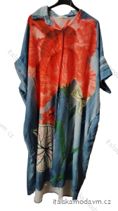 Šaty dlhé košeľové 3/4 dlhý rukáv dámske nadrozmer (56/58 ONE SIZE) TALIANSKA MÓDA IMWGS24535-B/DR
