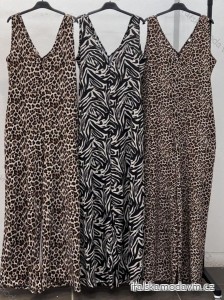 Šaty letné dlhé maxi leopard bez rukávov dámske (S/M ONE SIZE) TALIANSKA MÓDA IMM24M55717