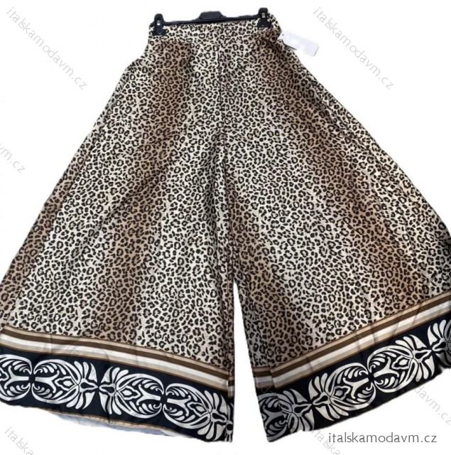 Nohavice dlhé letný satén leopard dámske (S/M/L ONE SIZE) TALIANSKA MÓDA IMM24M9501