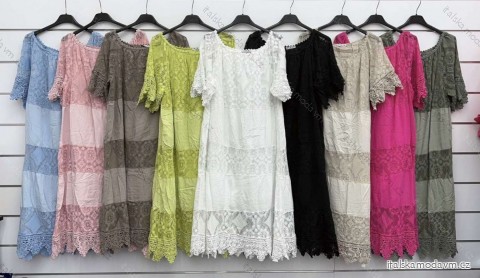 Šaty letné boho krátky rukáv dámske (S/M/L ONE SIZE) TALIANSKA MÓDA IMWKK24063