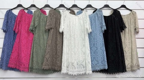 Šaty letné boho krátky rukáv dámske (S/M/L ONE SIZE) TALIANSKA MÓDA IMWKK24067