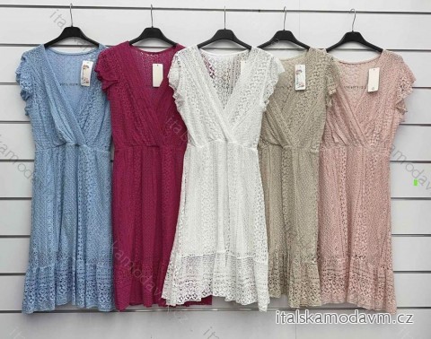 Šaty letné boho krátky rukáv dámske (S/M/L ONE SIZE) TALIANSKA MÓDA IMWKK24078