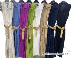 Šaty letné dlhé košeľové bez rukávov dámske (S/M ONE SIZE) TALIANSKA MÓDA IMM24M10879