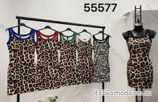 Šaty letné mini na ramienka dámske leopard (S/M ONE SIZE) TALIANSKA MÓDA IMM24M55577A