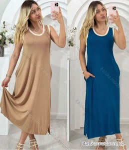 Šaty dlhé letné bez rukávu dámske (S/M ONE SIZE) TALIANSKA MÓDA IMM24M55725