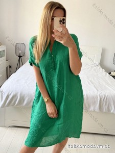 Šaty ľanové košeľové letné dámske (L/XL ONE SIZE) TALIANSKA MODA IM722LENA/DR