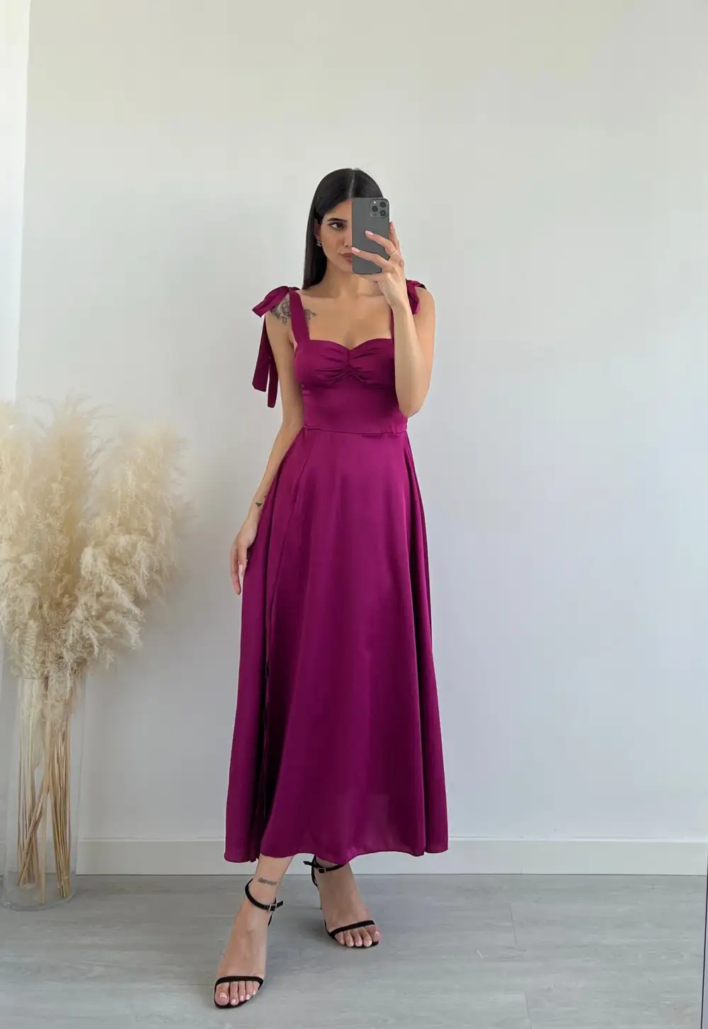 Šaty dlhé elegantné na ramienka dámske (S/M ONE SIZE) TALIANSKA MÓDA IMPBB24B25316