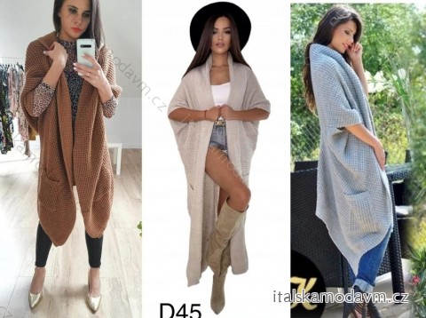 Cardigan pletený dlhý rukáv dámsky (S/M ONE SIZE) TALIANSKA MÓDA IMWD24670