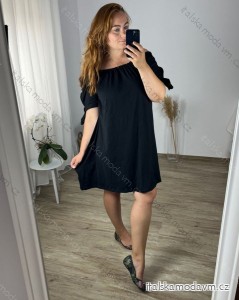 Šaty letné carmen krátky rukáv dámske (S / M / L ONE SIZE) TALIANSKÁ MÓDA IMD21561/DR