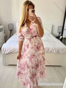 Šaty elegantné šifonové dlhý rukáv dámske (S / M.ONE SIZE) TALIANSKÁ MÓDA IMM24M2372