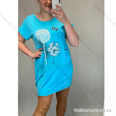 Šaty letné krátky rukáv dámske (2XL / 3XL ONE SIZE) TALIANSKÁ MÓDA IMN21009