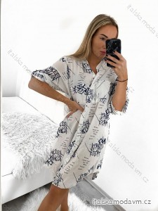 Šaty košeľové 3/4 dlhý rukáv dámske (XL/2XL ONE SIZE) TALIANSKA MóDA IM423CENE