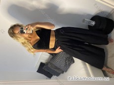 Nohavice s opaskom široké nohavice dlhé letné dámske (S/M ONE SIZE) TALIANSKA MODA IM424383