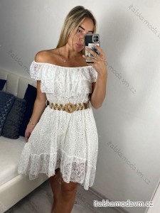 šaty boho krajkové madeira bavlnené carmen rukáv dámske (S/M ONE SIZE) TALIANSKA MÓDA IMHMS24300/DU